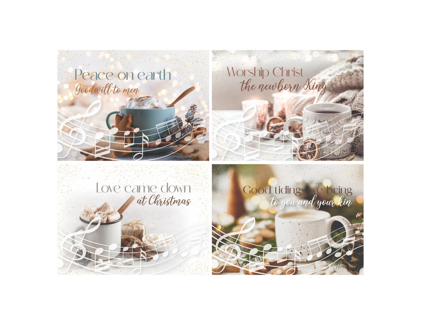 12 Pack Christmas Cards with Peel & Seal Envelopes