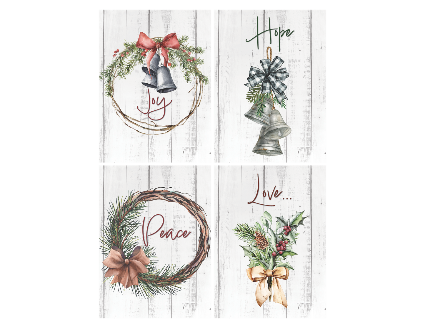 12 Pack Christmas Cards with Peel & Seal Envelopes