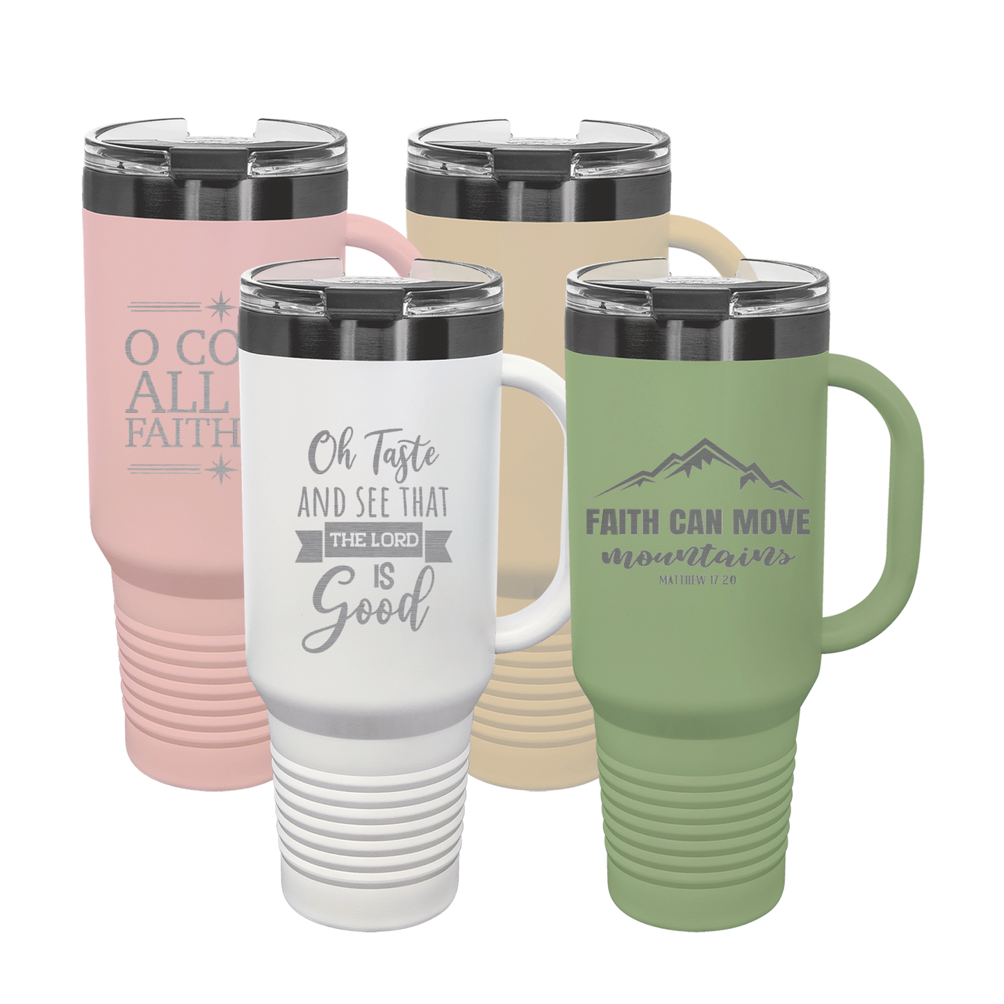 Polar Camel 40 oz Travel Mug with Handle & Straw