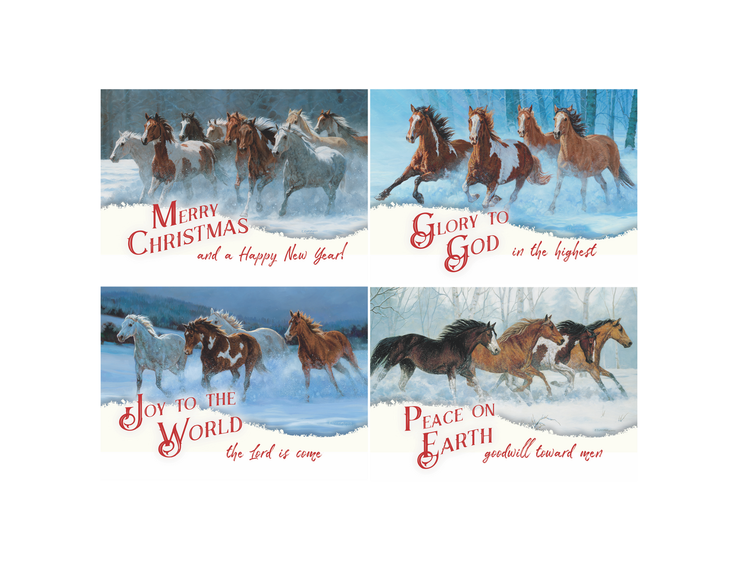 12 Pack Christmas Cards with Peel & Seal Envelopes